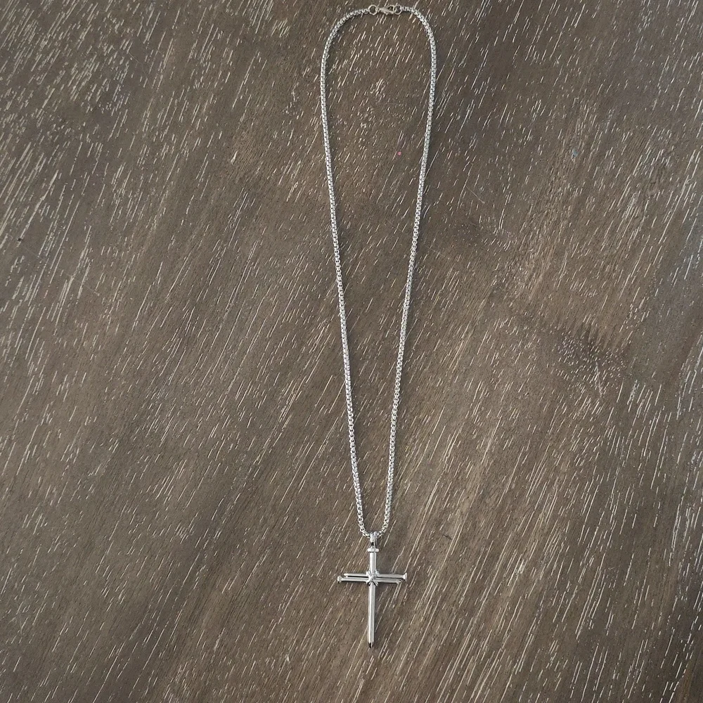 Stainless Steel Cross Pendant Chain Necklace
